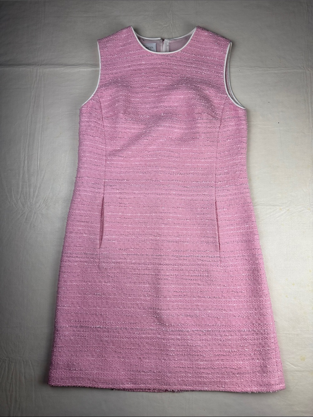 Giambattista Valli Sleeveless Pink Tweed Mini Dress 25SSPVCA5093 Size IT 44